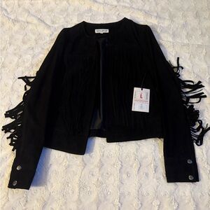Idyllwind by Miranda Lambert Black Suede Fringe Jacket